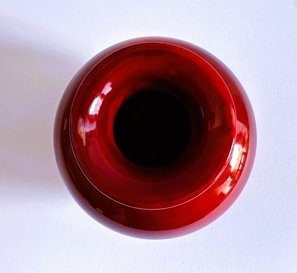 Zsolnay - 花瓶 -  裝飾藝術-牛血釉-曙紅  - 瓷器 #1.2