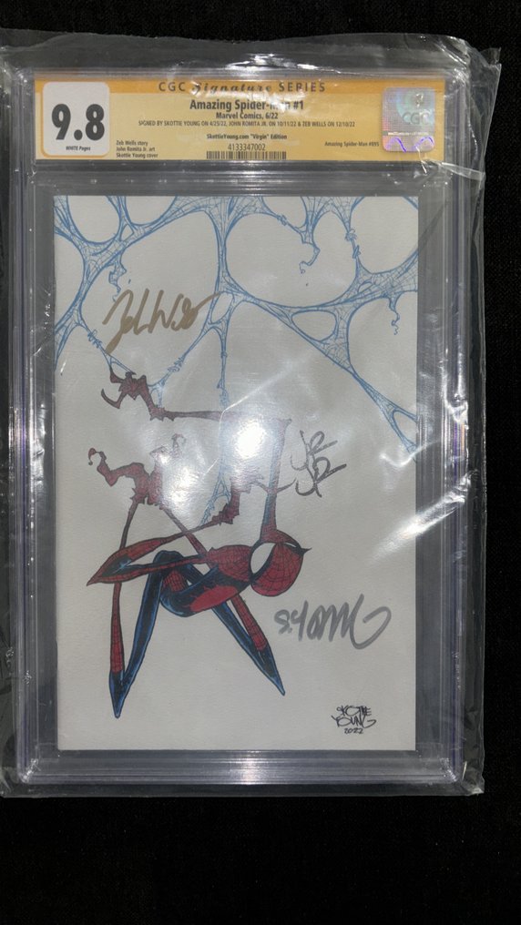 Amazing Spider-Man 1 - Signed by Young, Romita, Wells - 1 Signed graded comic - Erstausgabe - 2022 - CGC 9.8 #1.2