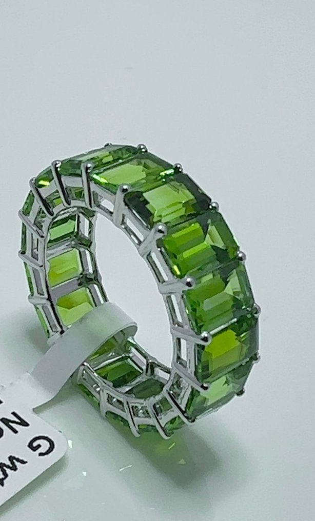 戒指 - 14K包金 白金 -  8.32ct. tw. 电气石 - 结婚戒指 #1.1