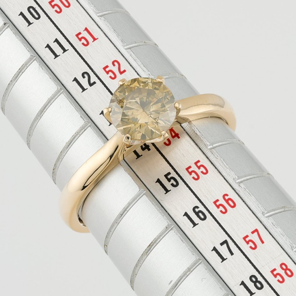 [IGI Certified] - (Diamond) 1.00 Cts  (1) Pcs - 14 kt. Sárga arany - Gyűrű #2.1