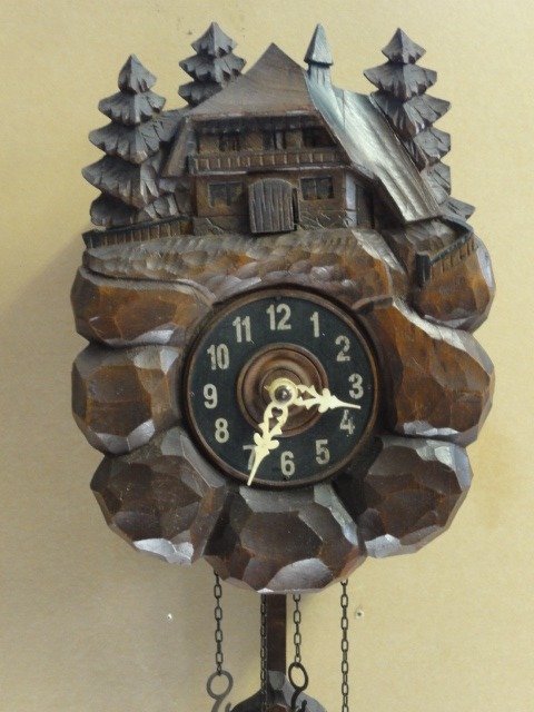 Ceas cu cuc -   Lemn alamă - 1910-1920 #1.1