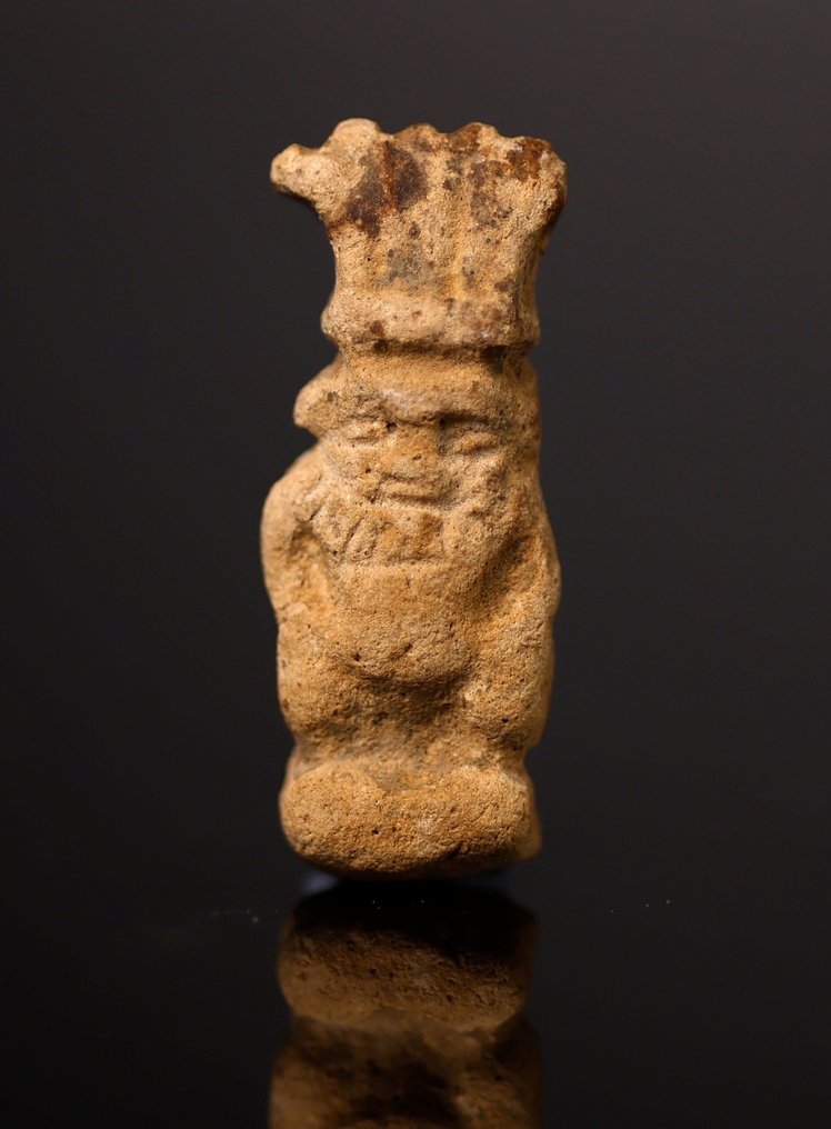 Starożytny Egipt Fajans Amulet Bes - 3.6 cm #1.1
