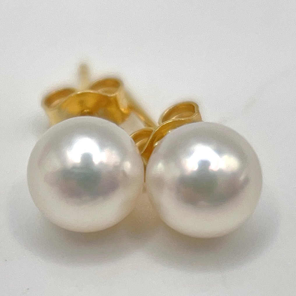 No Reserve Price - Earrings - 18 kt. Yellow gold Pearl #2.1