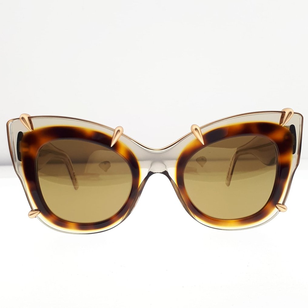 Pomellato - Cat Eye Translucent Grey & Tortoise Shell with Gold Tone Details "NEW & FULL SET" - Sonnenbrille #2.1