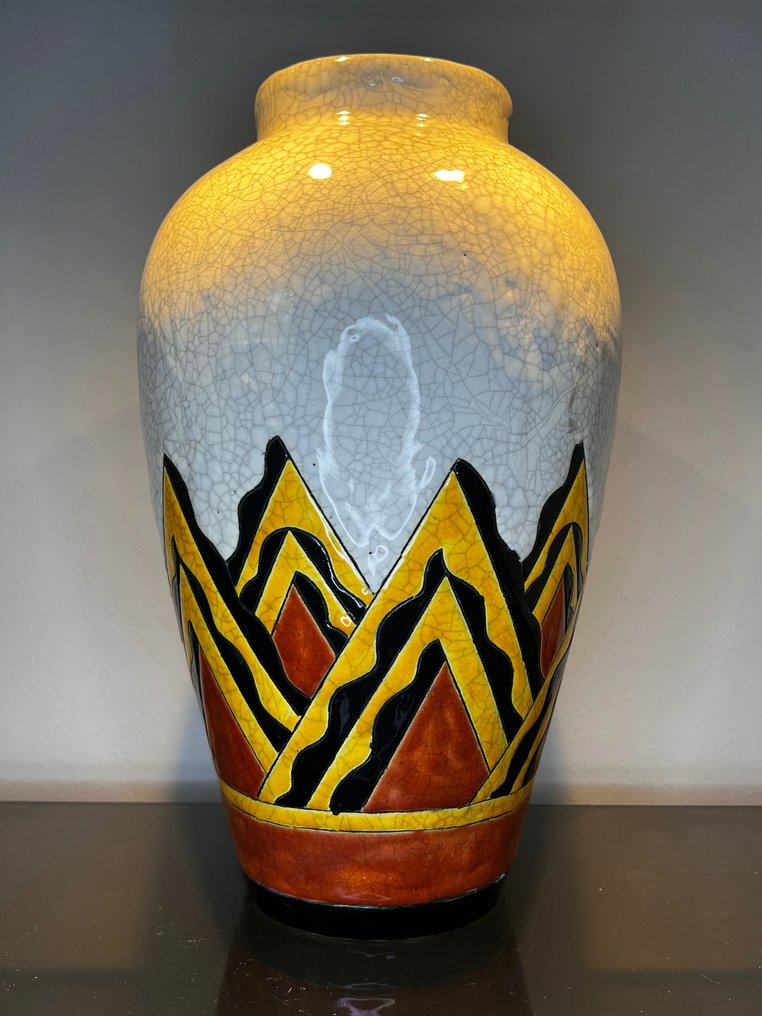 Keramis Boch, Boch Frères, Keramis - Charles Catteau - Vaso -  Vaso ovoidale grande 35 cm  - Ceramica #1.2