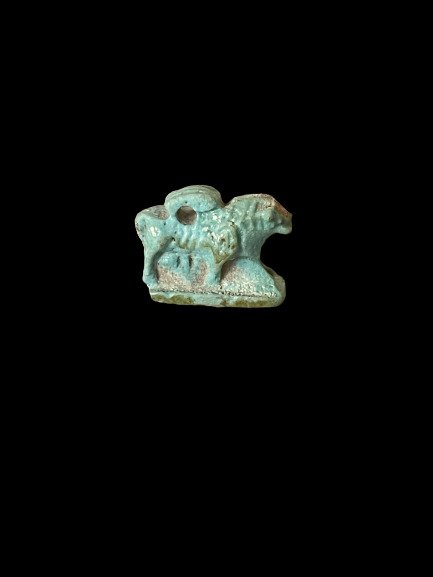古埃及 Faience 獅子護身符。西班牙出口許可證 - 1.7 cm #2.1
