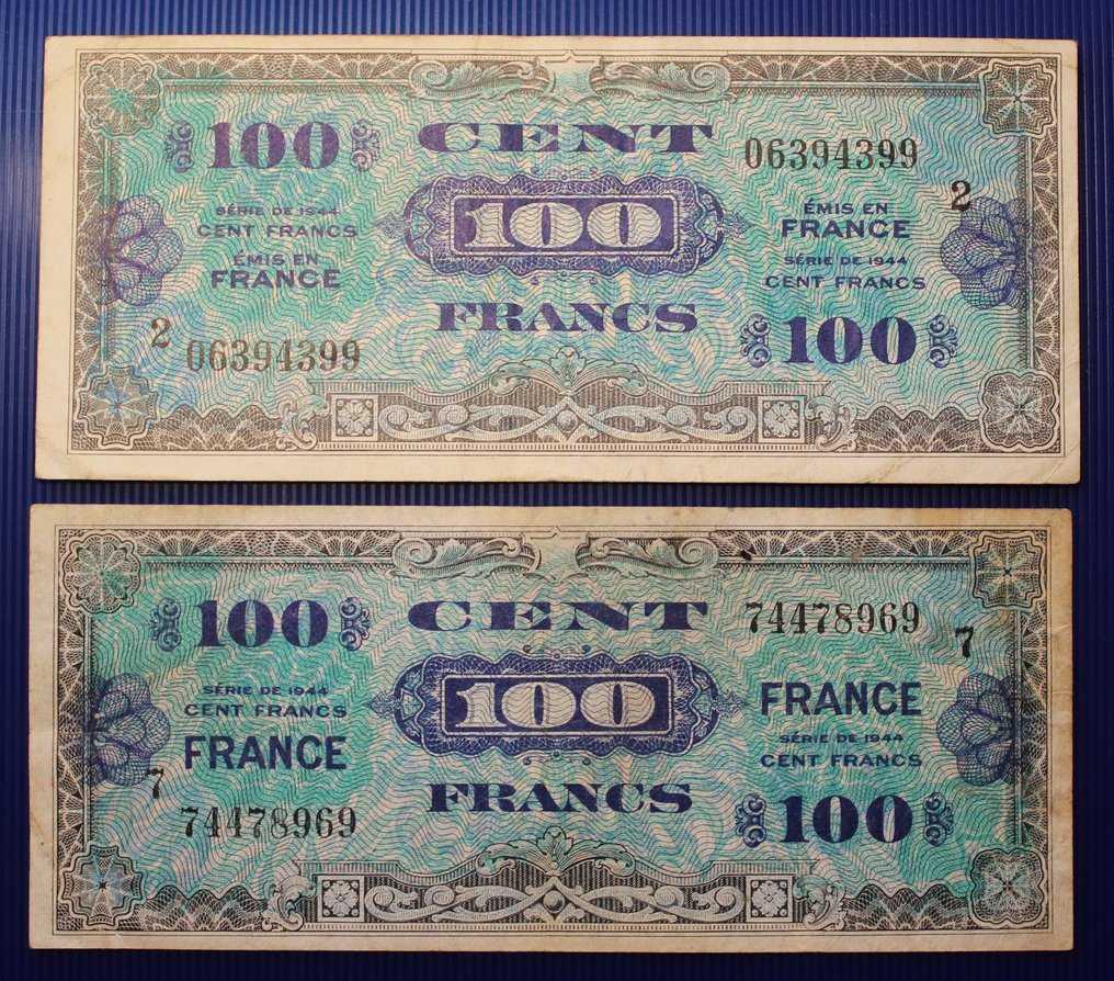 France 6 banknotes 1944 including replacement (No Reserve Price