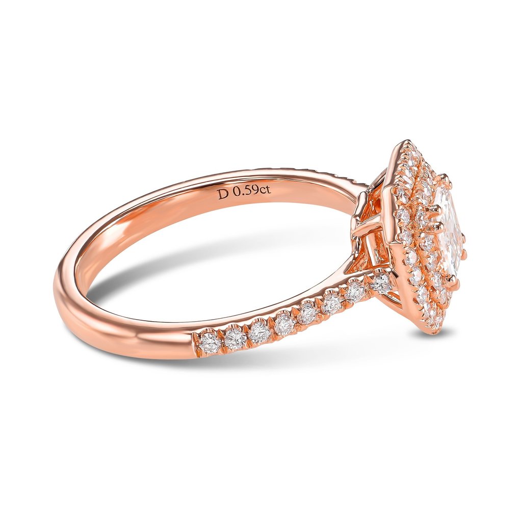 Bague de fiançailles - 18 carats Or rose -  0.94ct. tw. Diamant  (Naturelle) #2.1