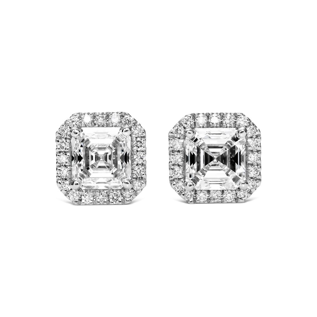 Stud earrings - 18 kt. White gold -  1.85 tw. Diamond  (Natural) - Diamond #1.1
