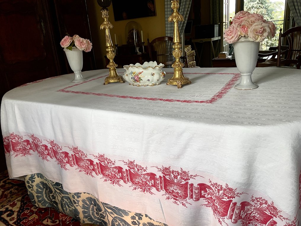 精美 NAPOLEON 111 桌布和 3 张餐巾。 - 纺织品 (4)  - 2.45 m - 2 m #2.1