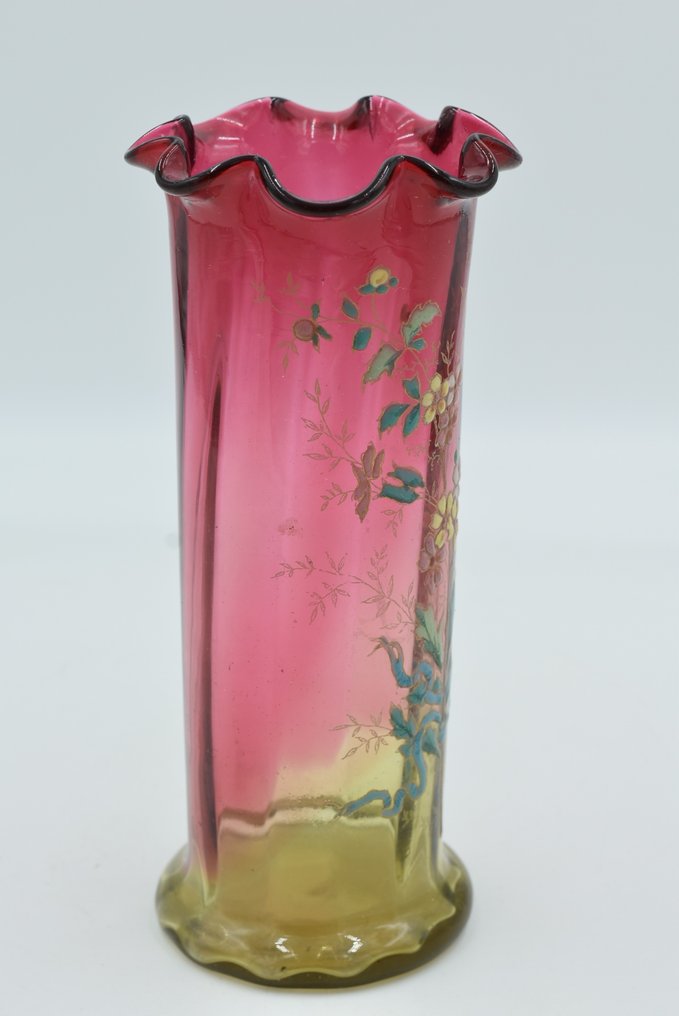 François Théodore Legras - Vase -  Mexikanischer Zylinder  - Emailliertes Glas #1.2