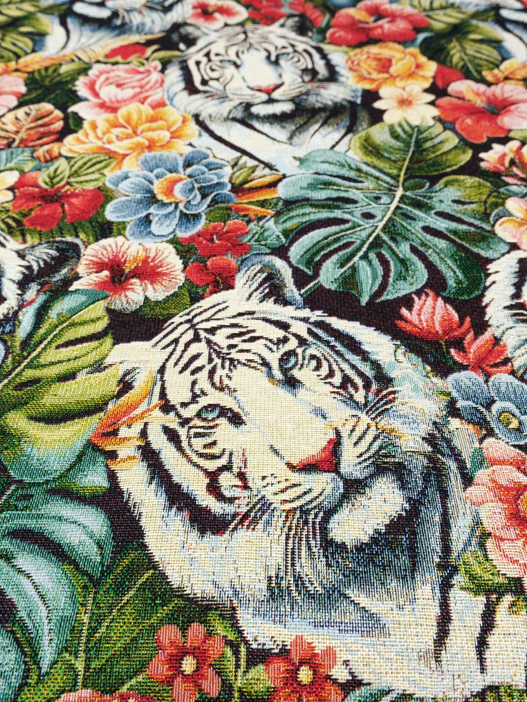 Μυστικές Τίγρεις: Αποκλειστικό Gobelin Jacquard από Συλλογή. - Ύφασμα ταπετσαρίας  - 5.8 m - 1.4 m #4.3