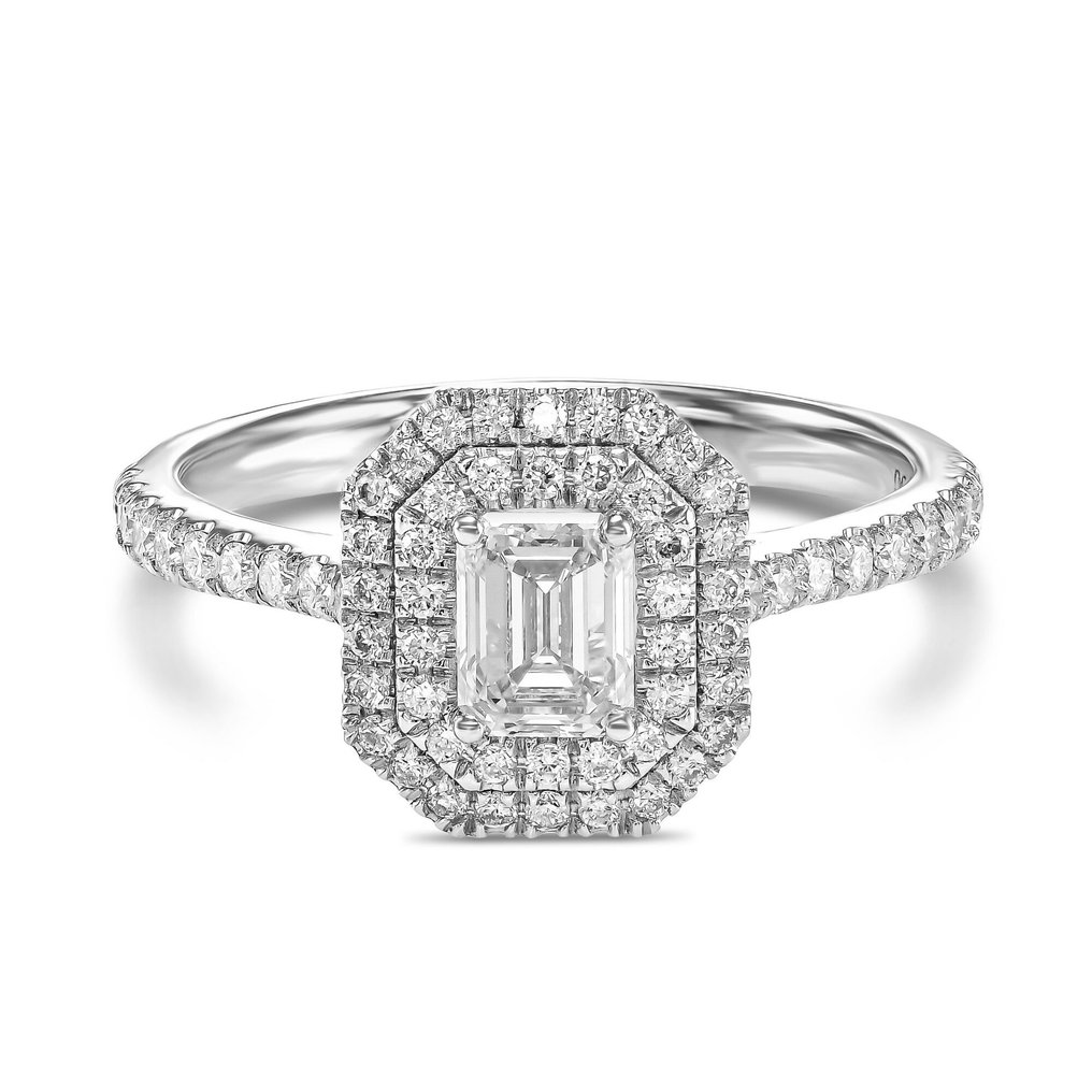 Verlobungsring - 18 kt Weißgold -  0.89ct. tw. Diamant  (Natürlich) - Diamant #1.1