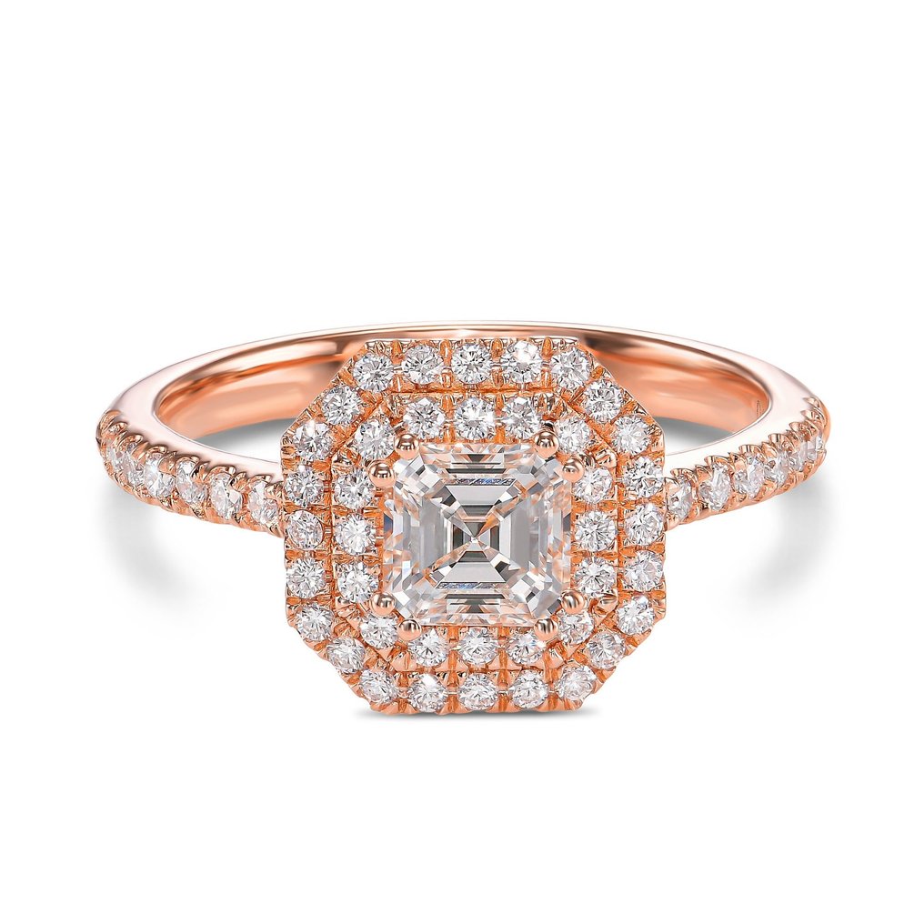 Anel de noivado - 18 K Ouro rosa -  0.94ct. tw. Diamante  (Natural) #1.1