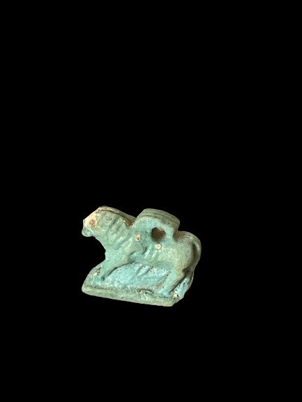 古埃及 Faience 狮子护身符。西班牙出口许可证 - 1.7 cm #2.2