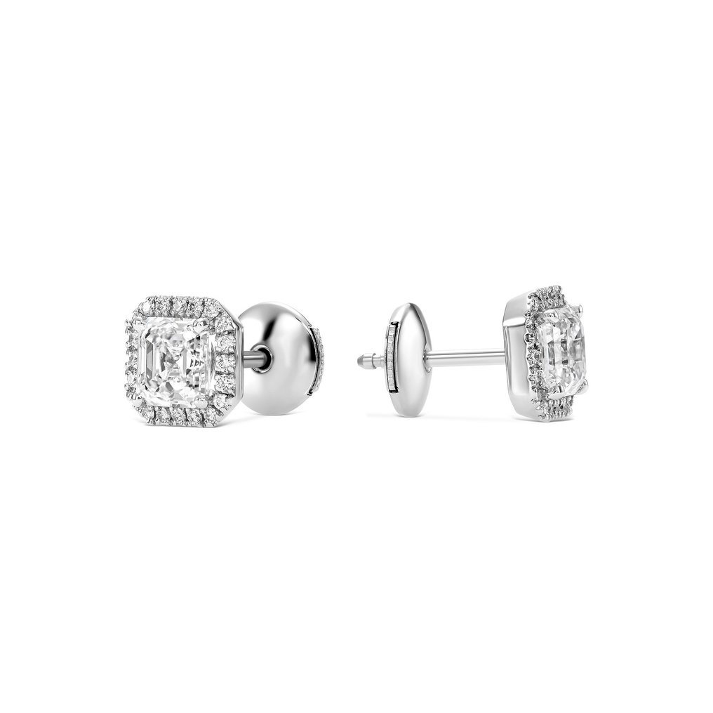 Stud earrings - 18 kt. White gold -  1.85 tw. Diamond  (Natural) - Diamond #1.2