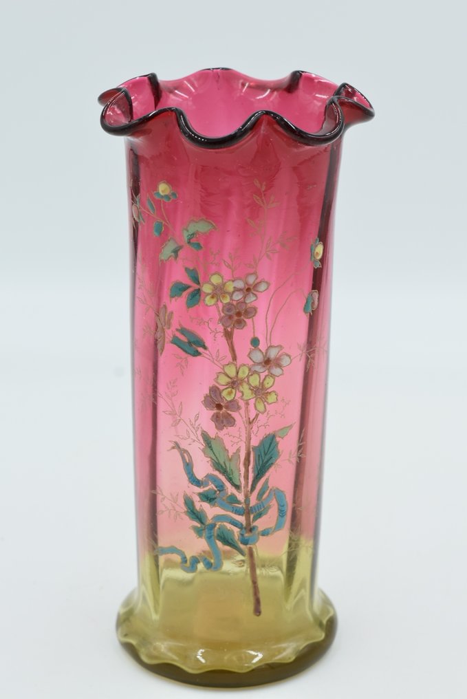 François Théodore Legras - Vase -  Mexikanischer Zylinder  - Emailliertes Glas #1.1