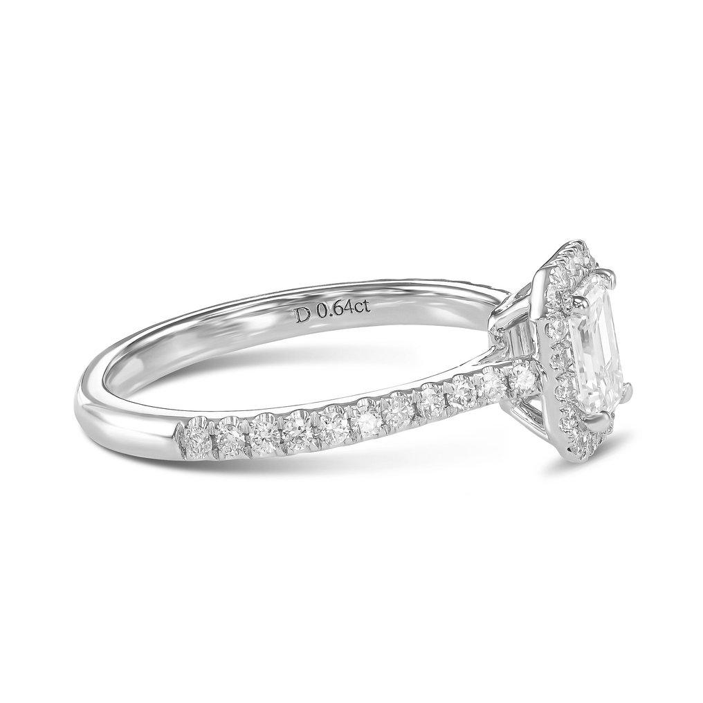 Engagement ring - 18 kt. White gold -  0.92ct. tw. Diamond  (Natural) #2.1