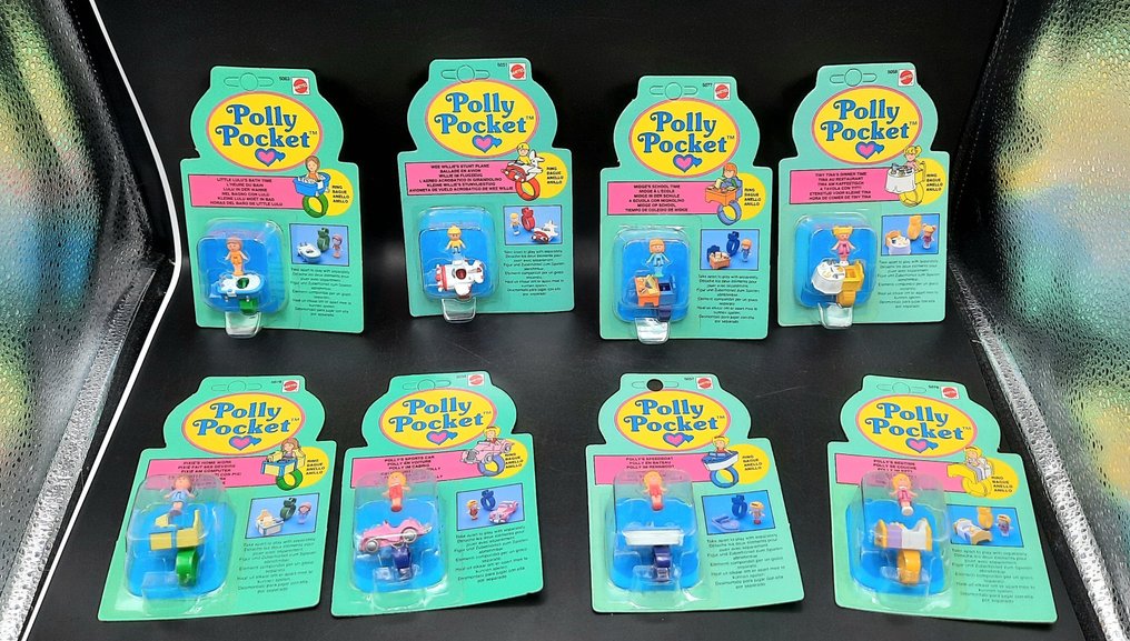 Bluebird Toys Mattel  - Action figure Polly Pocket Serie Completa 8 Anelli con Scatola - 1980-1990 - China #2.2