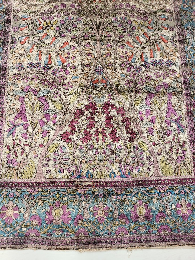 古董波斯絲綢手工卡尚地毯，約 1880 年 - 小地毯 - 200 cm - 120 cm #1.2