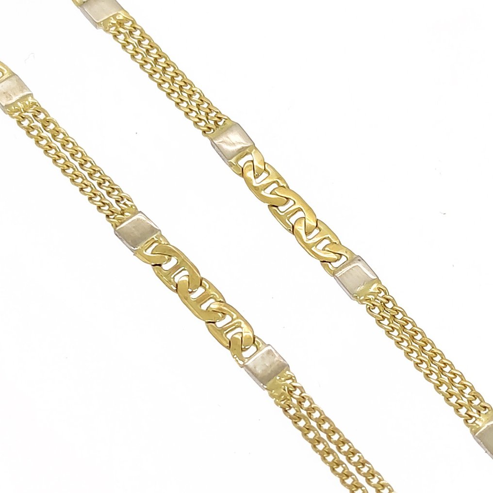 Halskette - 18 kt Gelbgold, Weißgold  #1.1