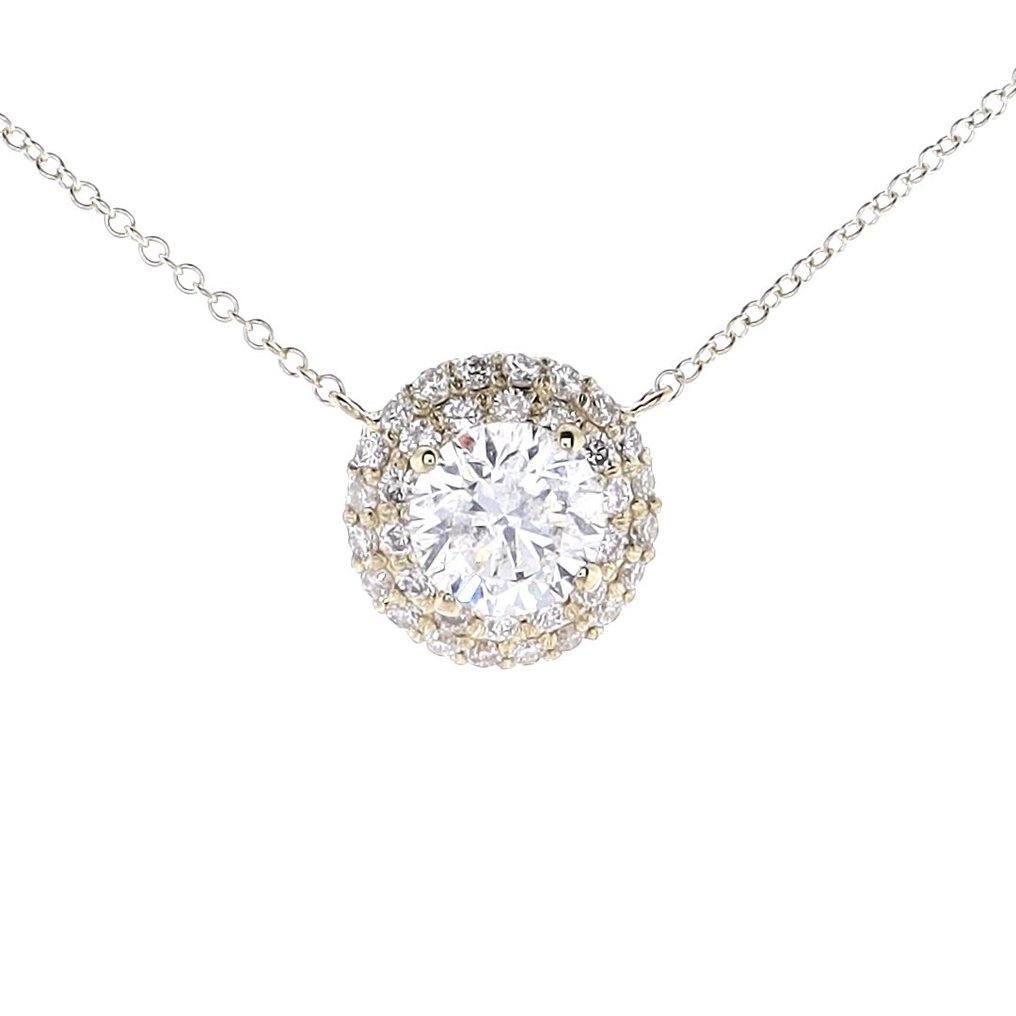 Halskette - 14 kt Gelbgold -  1.36ct. tw. Diamant  (Natürlich) - Diamant #1.1