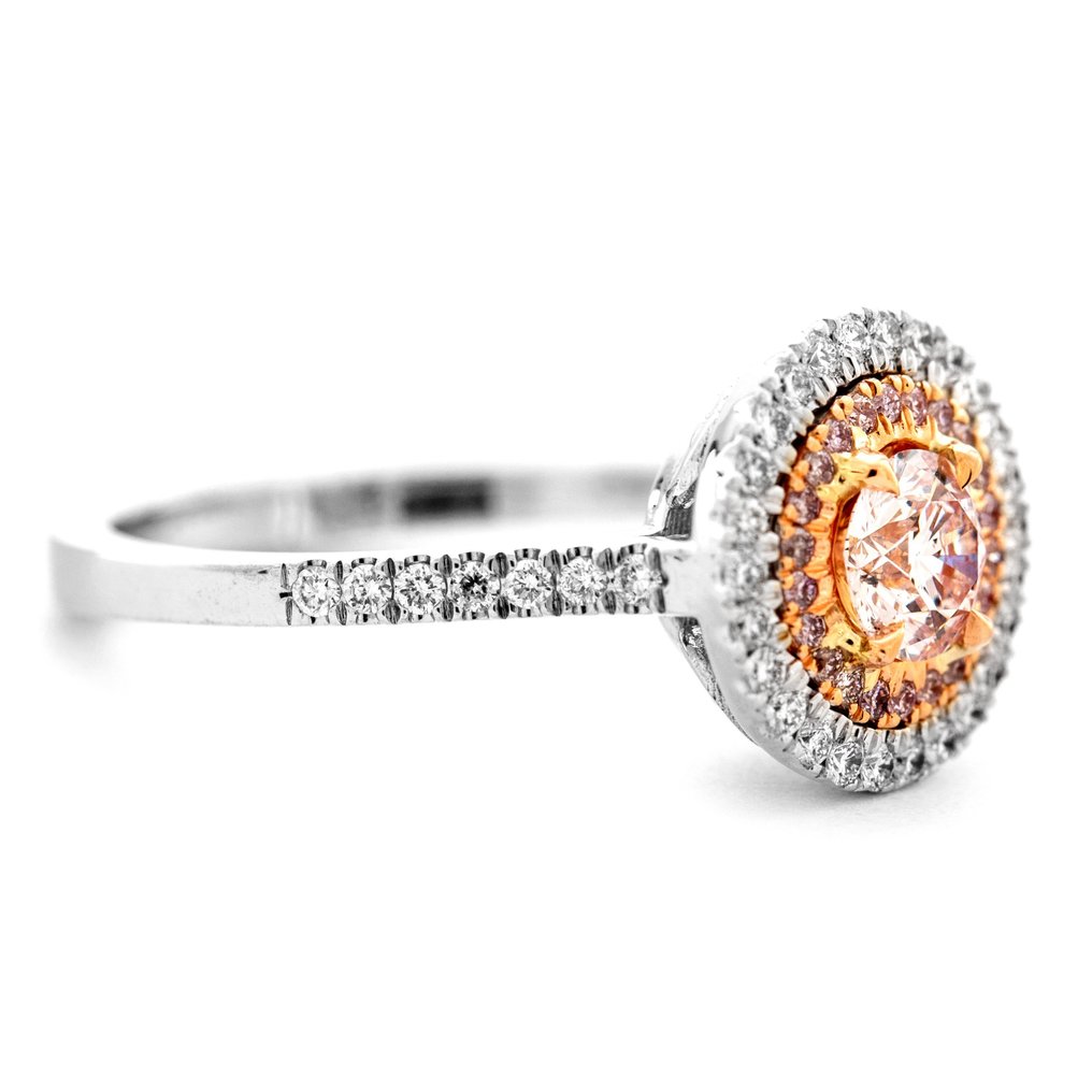 Δαχτυλίδι - 18 καράτια Λευκός χρυσός, Ροζ χρυσό -  0.85ct. tw. Ροζ Διαμάντι (Φυσικού χρώματος) - Διαμάντι #4.3