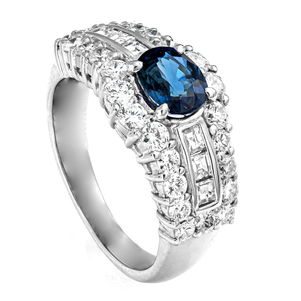 Ring Platinum -  2.21ct. tw. Sapphire - Diamond #1.1