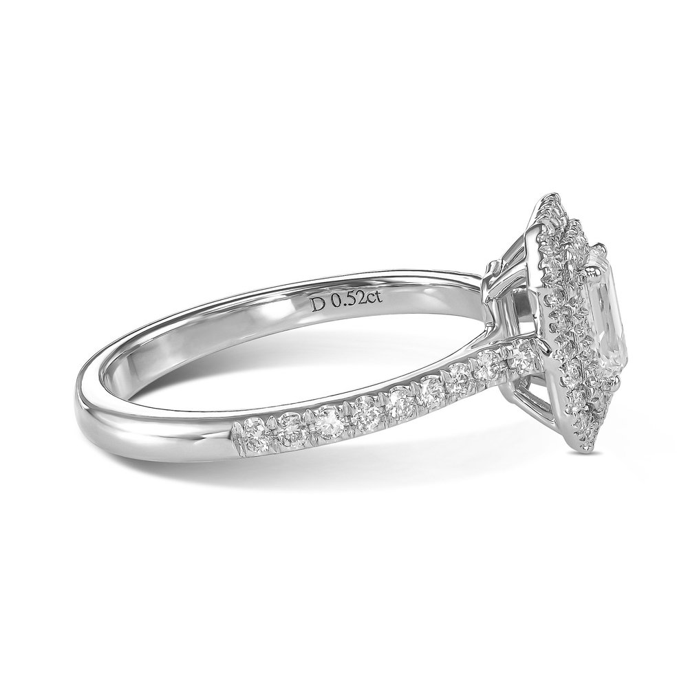 订婚戒指 - 18K包金 白金 -  0.85ct. tw. 钻石  (天然) #1.2