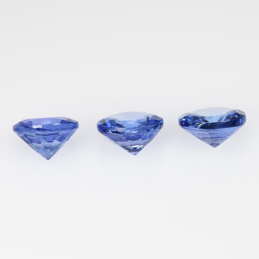 3 pcs (Tanzania) - (Albastru violet) Tanzanite - 2.54 ct #1.2