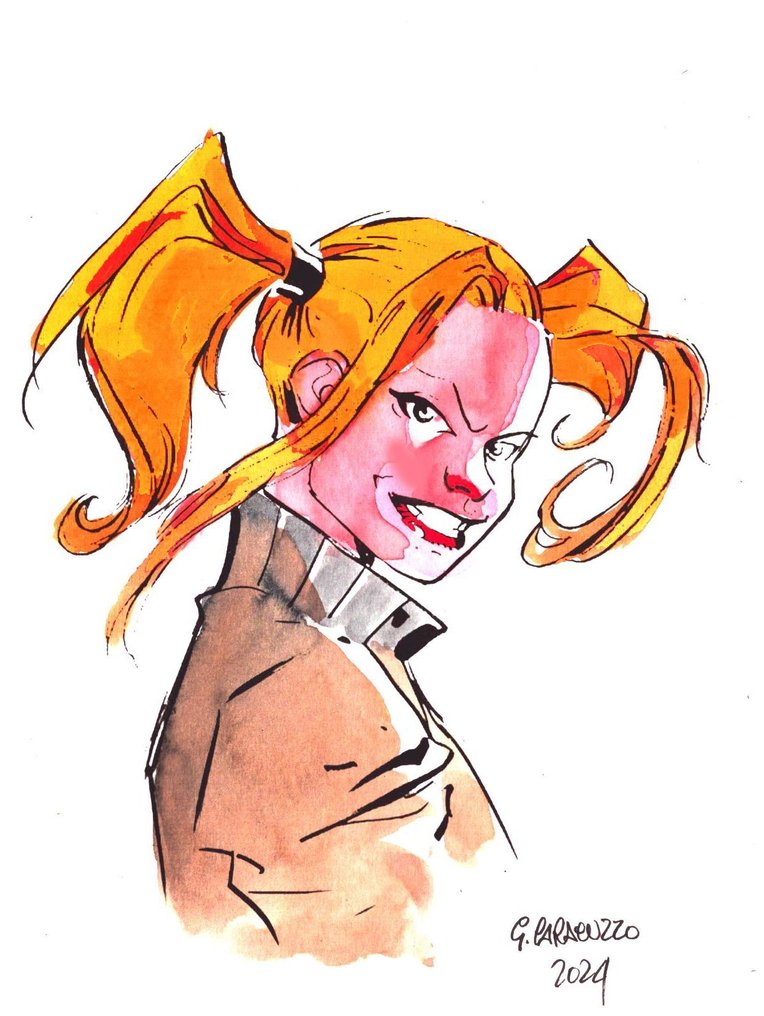 Giancarlo Caracuzzo - 1 Original colour drawing - Harley Quinn - 2024 #2.2
