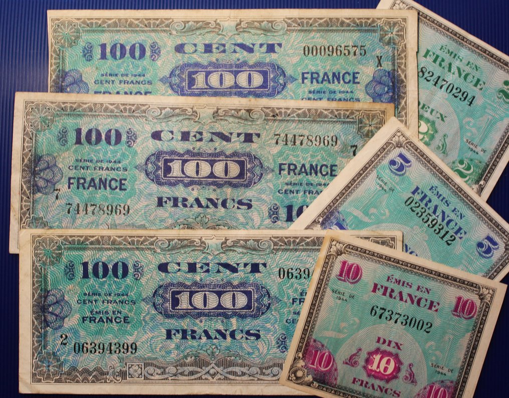 France 6 banknotes 1944 including replacement (No Reserve Price