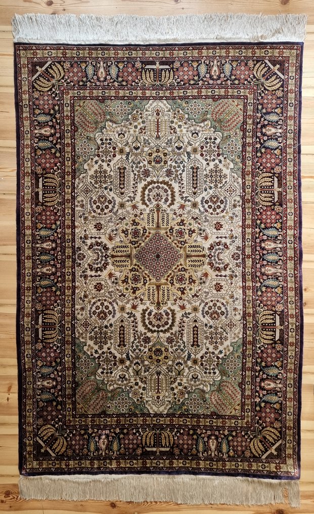 Hermosa alfombra de seda, China Hereke, 1 millón de nudos/m2 - Alfombra - 200 cm - 120 cm #1.2