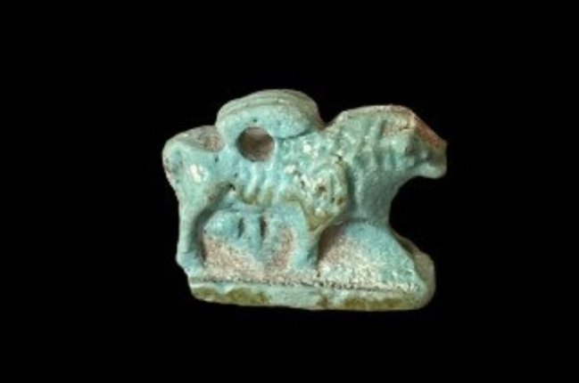 古埃及 Faience 狮子护身符。西班牙出口许可证 - 1.7 cm #1.1