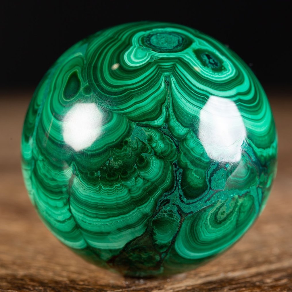 Malachite de premier choix Sphère de Malachite extraordinaire - Hauteur : 60 mm - Largeur : 60 mm- 463 g #2.1