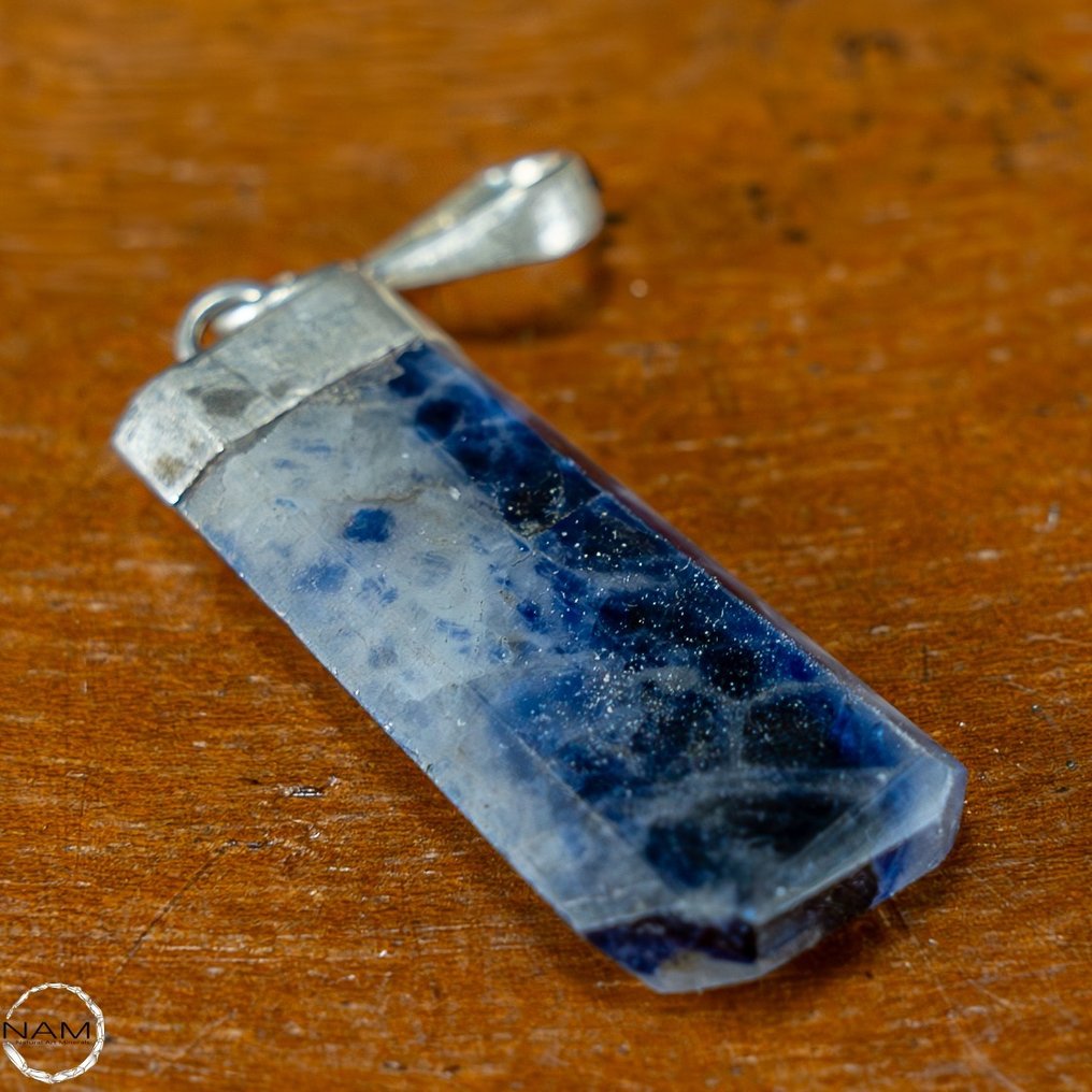天然水蓝宝石水晶吊坠 20.25 克拉 - 925 银- 4.05 g #1.1