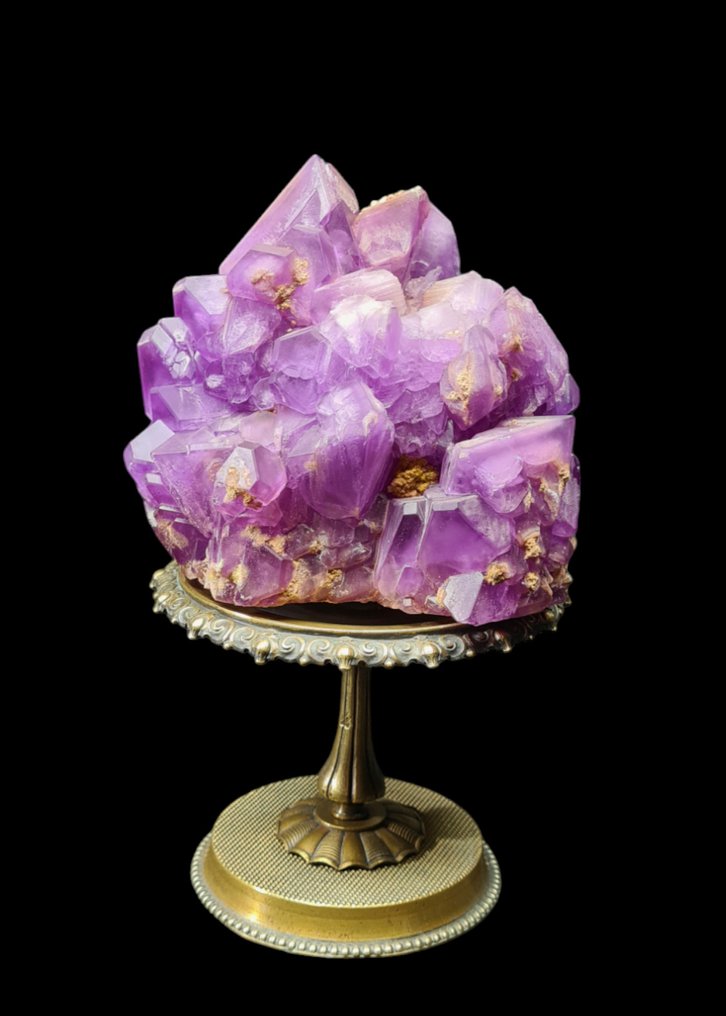 Amethyst floating crystal set - Rare cristalisation form - Antique French collection-  - Diorama - ikke kendt #1.2