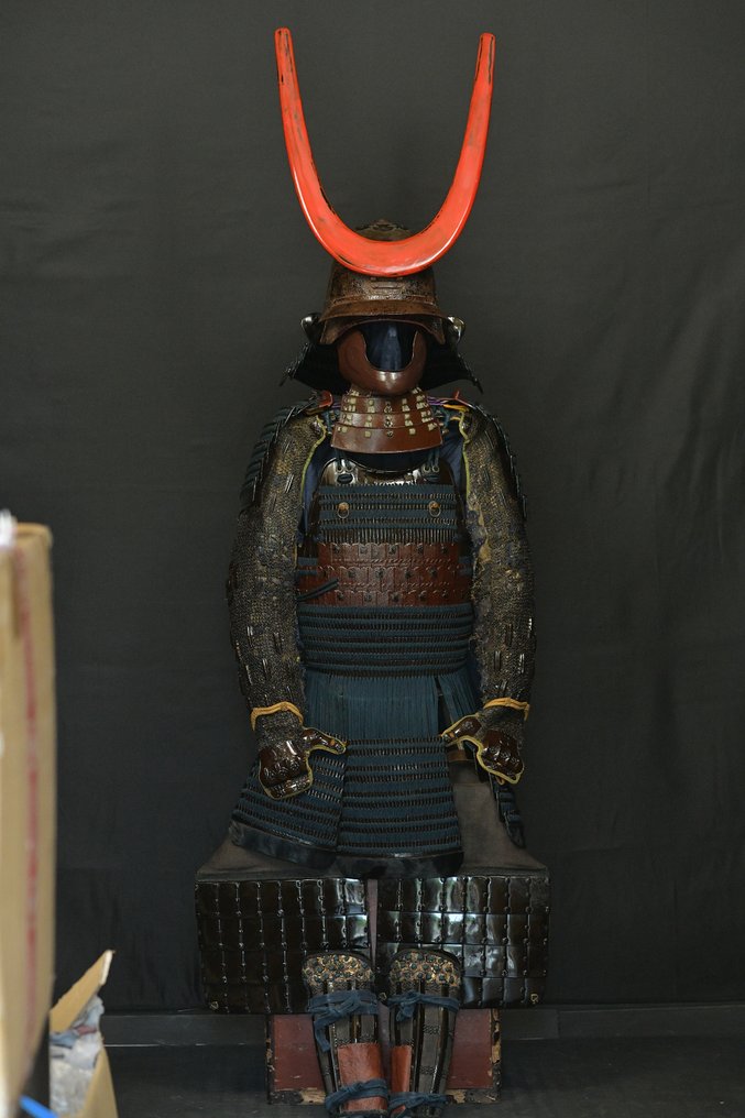 面具 - 日本 Yoroi 全武士盔甲 - 1700-1750年 #1.2