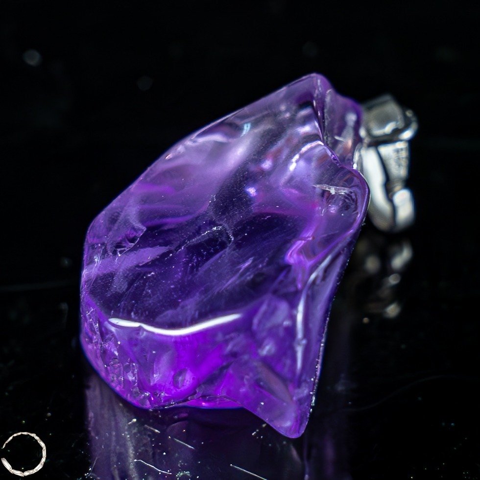 惊人的深紫色紫水晶 吊坠 - 925 银 - 27.15 克拉- 5.43 g #1.1