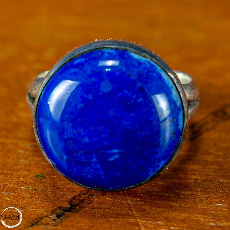 Vakker blå Lapis Lazuli Ring, 925 sølv - 31,05 ct- 6.21 g #1.2