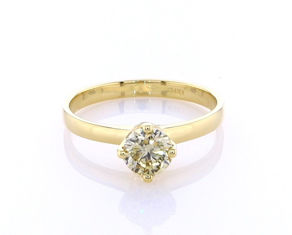 Ring - 14 kt Gult guld -  0.60 tw. Diamant  (Natural) #1.1