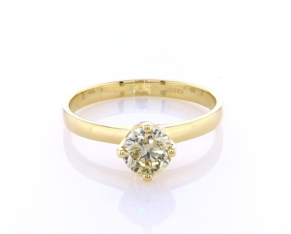 Ring - 14 kt. Yellow gold -  0.60ct. tw. Diamond  (Natural) #3.1