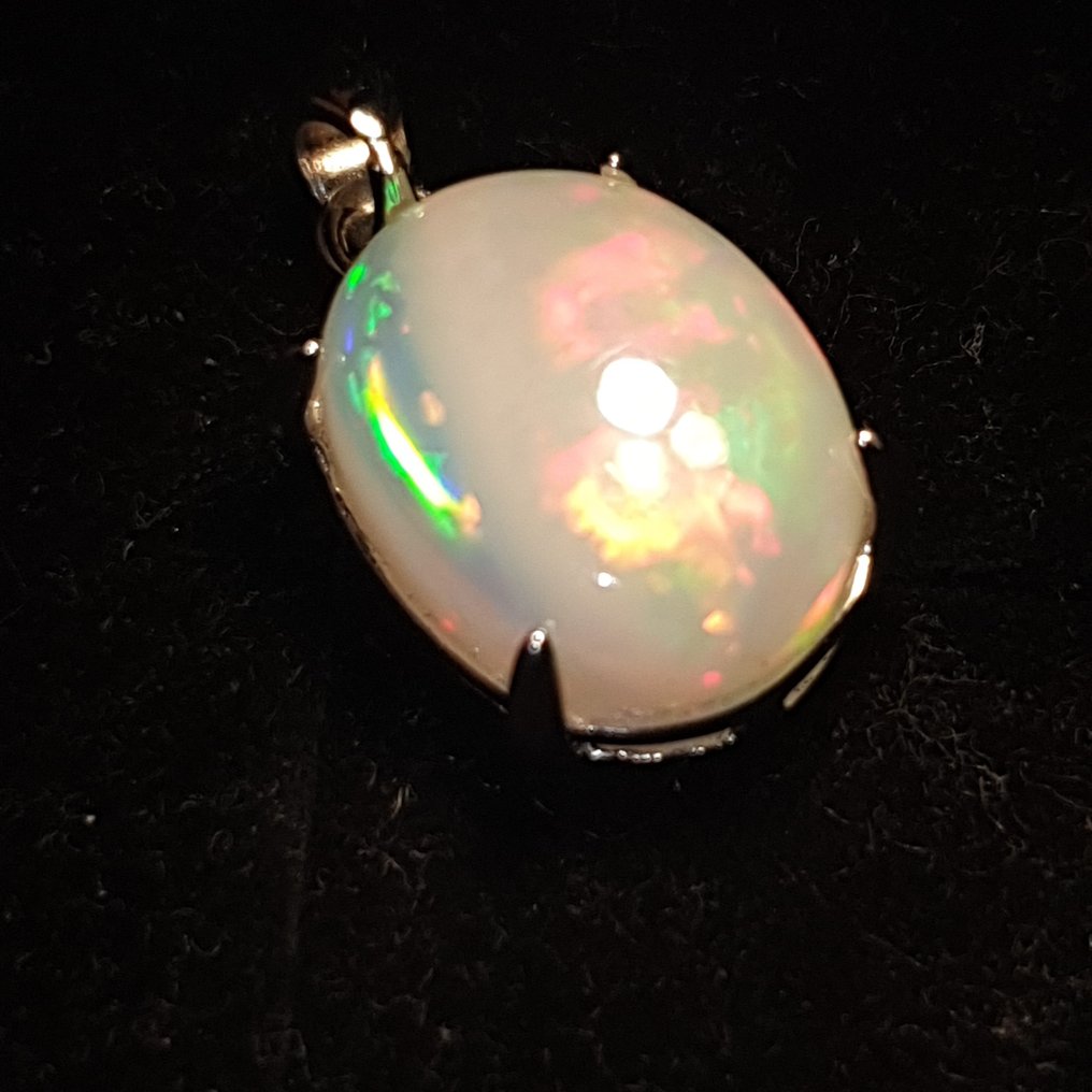 Pendentif argent s925 et opale welo haute qualité 5.45 carats (vidéo) Bijoux - Hauteur : 25 mm - Largeur : 13 mm- 2.49 g - (1) #1.2