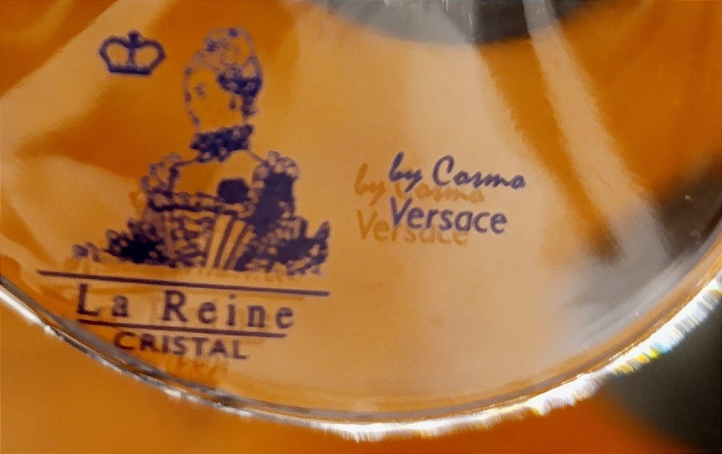 La Reine, Cristallo - Cosmo Versace - Drinking set (6) - Set of six crystal glasses with gold decoration. #4.3