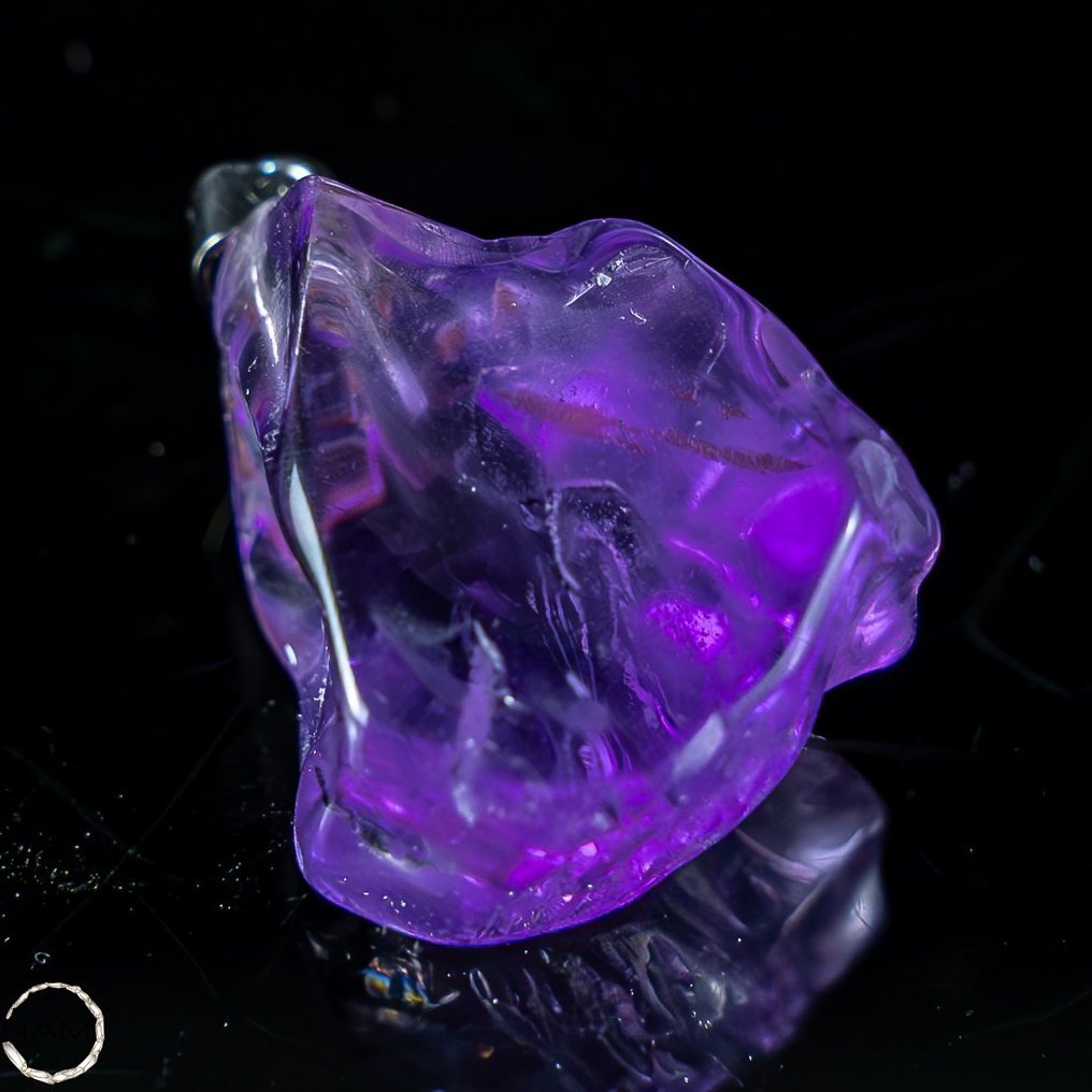 惊人的深紫色紫水晶 吊坠 - 925 银 - 27.15 克拉- 5.43 g #2.1