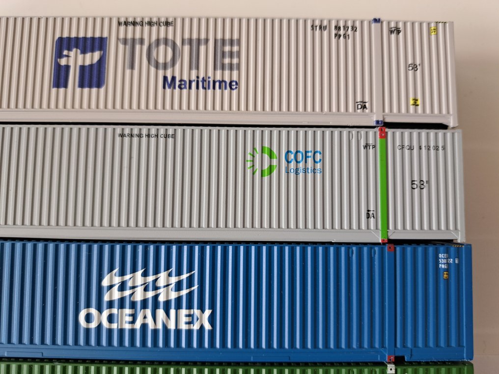 Diverse merken H0 - Model train attachment (6) - 6x 53ft. containers #2.1
