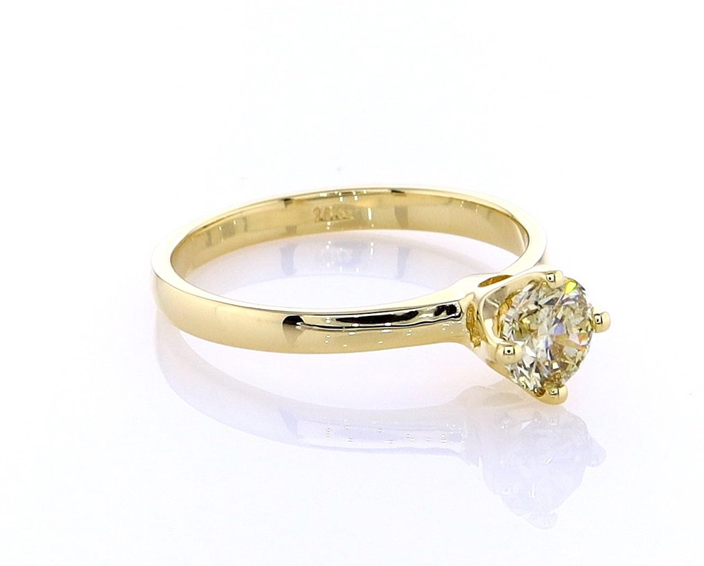 Ring - 14 kt Gult guld -  0.60 tw. Diamant  (Natural) #2.1