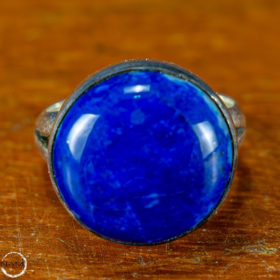 Vakker blå Lapis Lazuli Ring, 925 sølv - 31,05 ct- 6.21 g #2.1