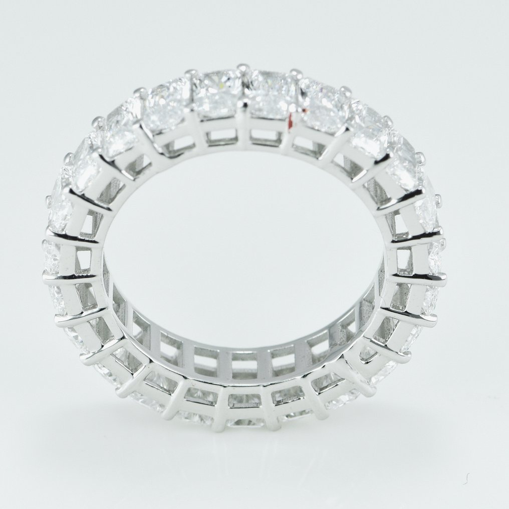 永恒戒指 - 14K包金 白金 -  4.67 tw. 白色 钻石  (实验室培育) #1.2