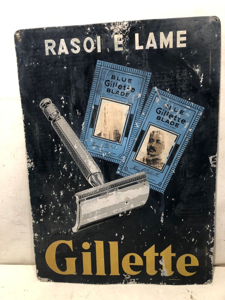 Rasoi e Lame - Gillette - Reklameplakat - Metal #1.1